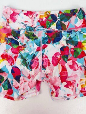 Zyia Active Floral Print Compression Bike Shorts Women's XXL 5" Inseam